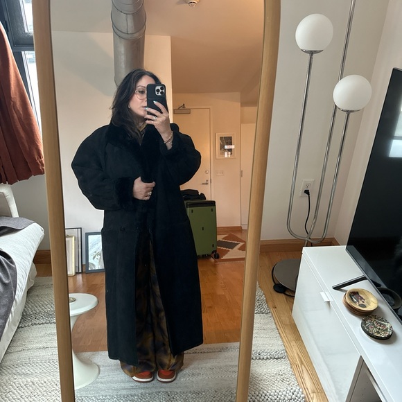 VINTAGE SHEEPSKIN SHEARLING FUR MAXI COAT - Picture 2 of 8